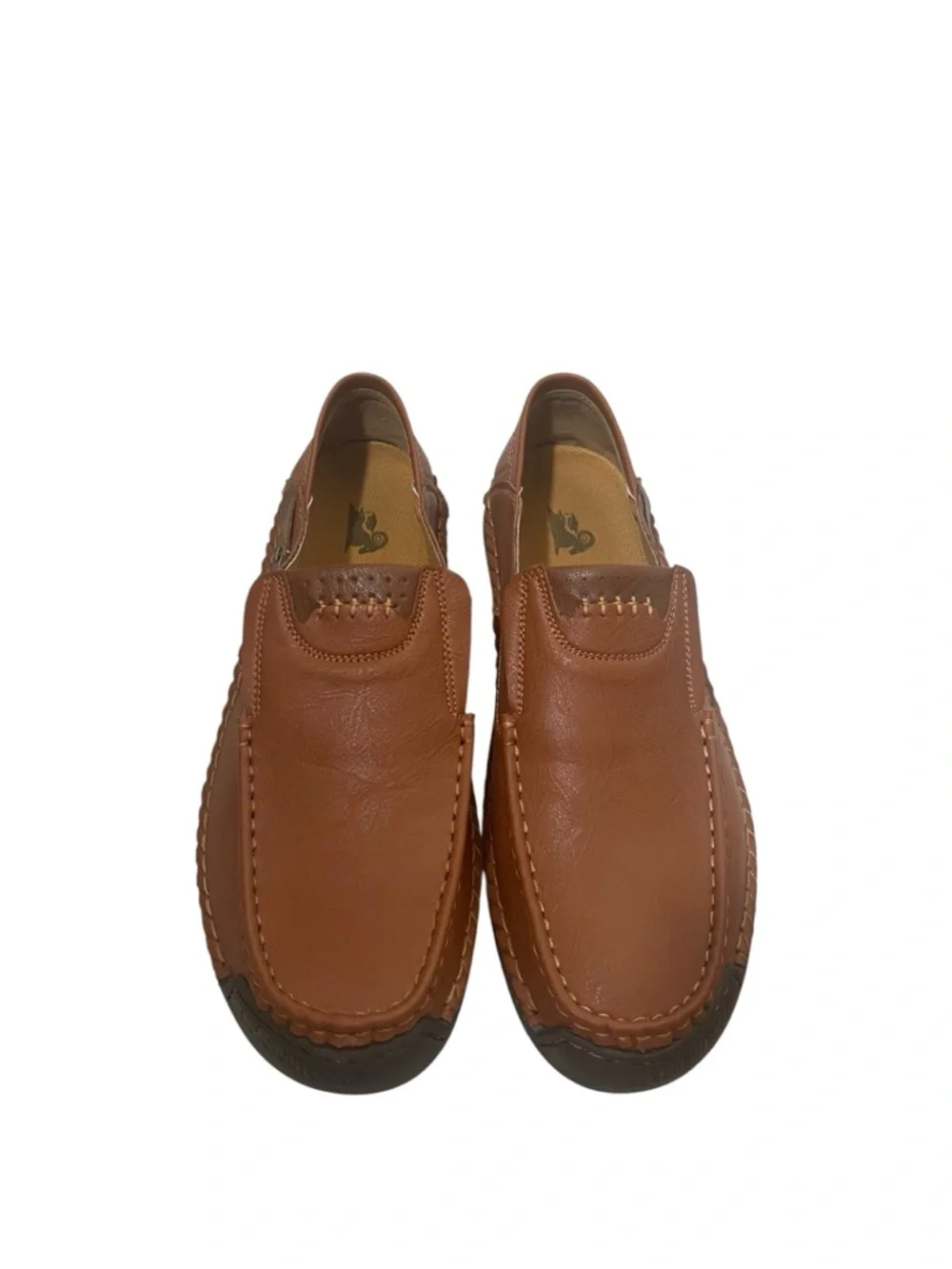 Men's Tan Leather Slip-On‎ Moccasin Loafers